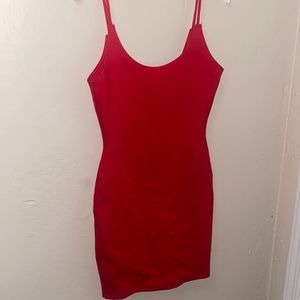 Red mid dress